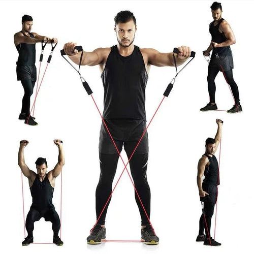 1/11pc TPE Resistance Band Set Fitness Band Pull Rope Elastic Training Band With Door Anchor Handles Carry Bag Legs Ankle Straps