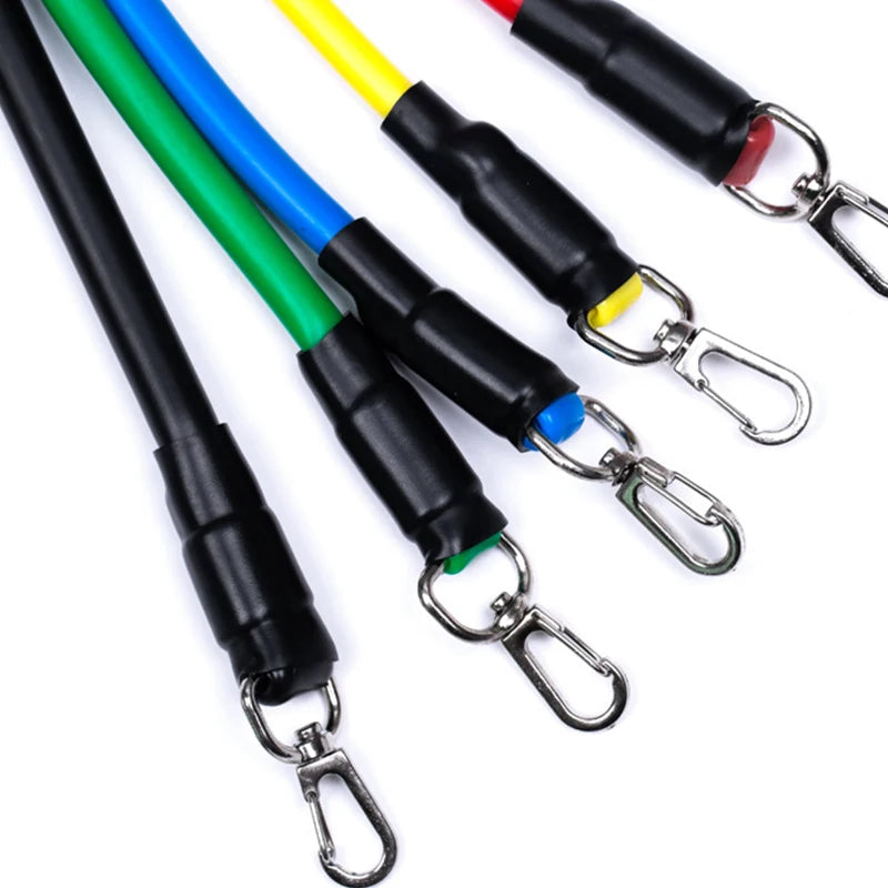 1/11pc TPE Resistance Band Set Fitness Band Pull Rope Elastic Training Band With Door Anchor Handles Carry Bag Legs Ankle Straps