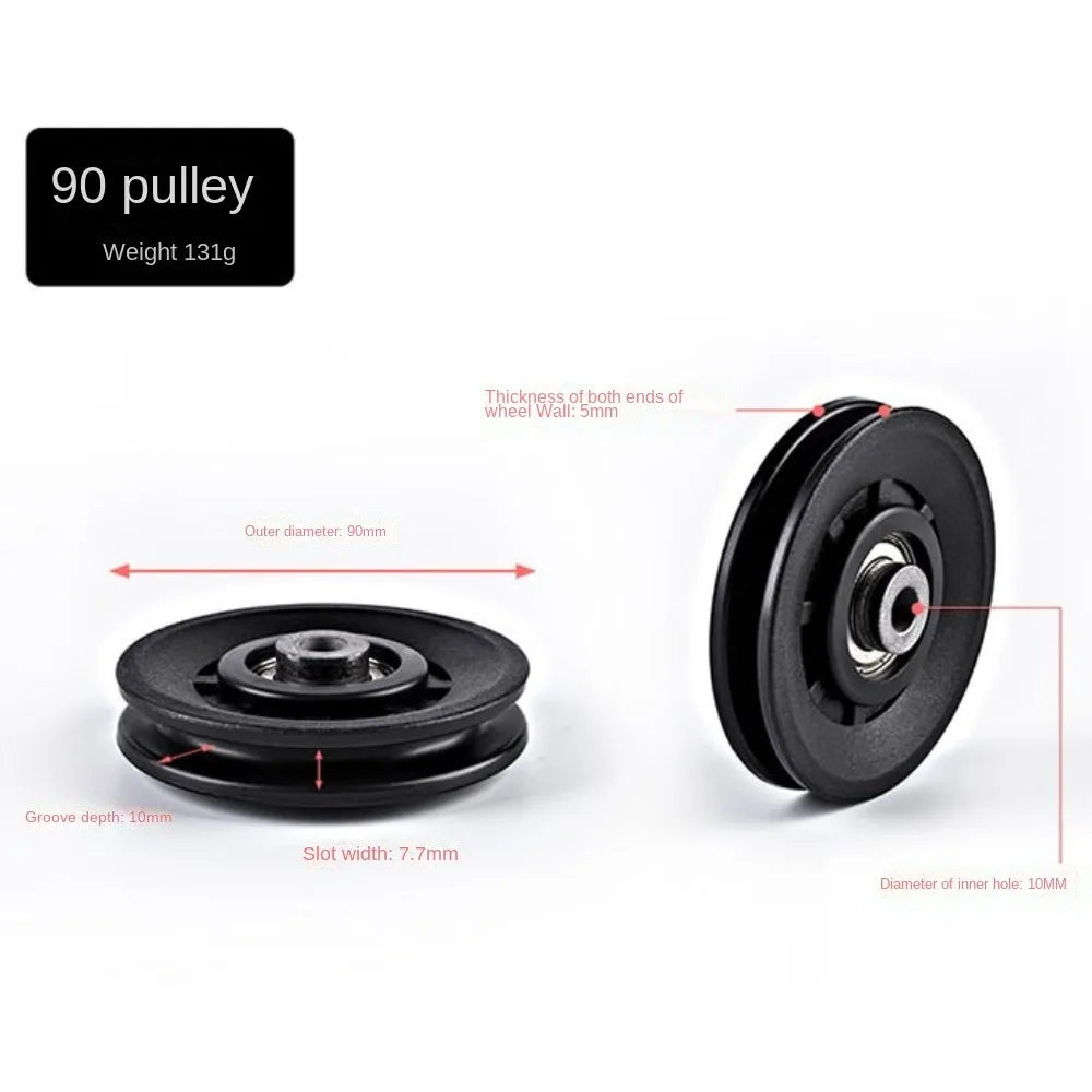 Fitness Equipment Parts Pulley Wheel Cable Machine Part Black Nylon Pulley Good Wear Resistance Light Weight Nylon Bearing