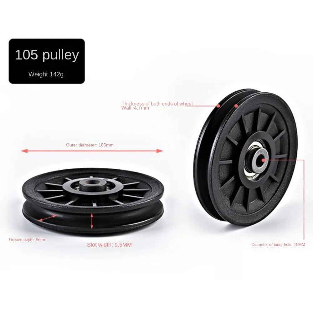 Fitness Equipment Parts Pulley Wheel Cable Machine Part Black Nylon Pulley Good Wear Resistance Light Weight Nylon Bearing